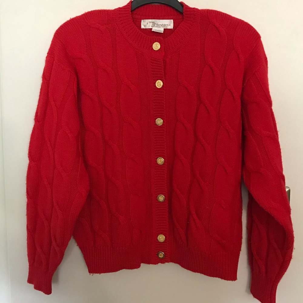 Norm Thompson Cable Knit Button Down Sweater